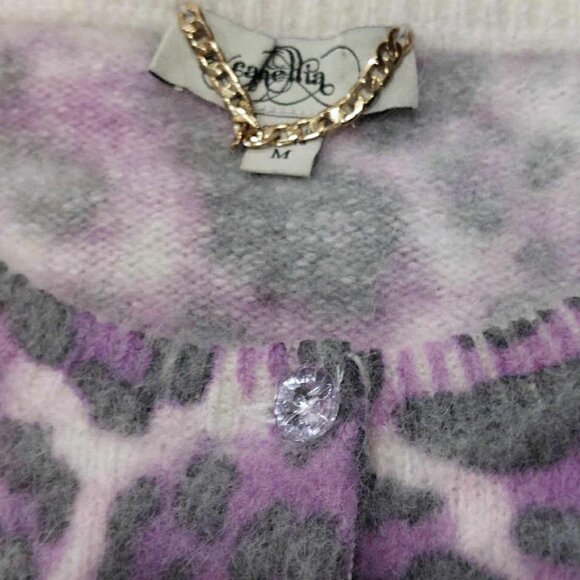 Cute Angora Animal Print Cardigan Sweater - Picture 8 of 8